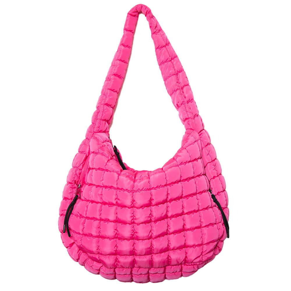 Hot Pink Hobo Tote Bag: Hot Pink