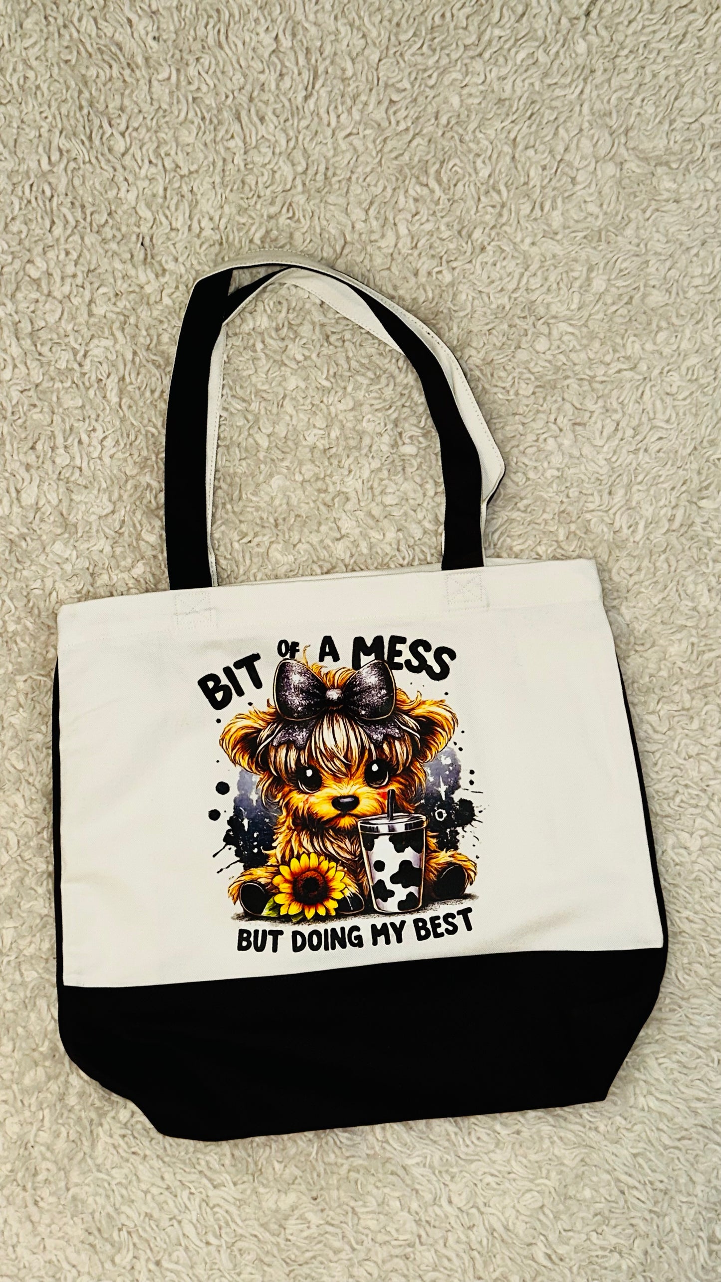 “Bit a Mess But Doing My Best” Graphic Tote Bag