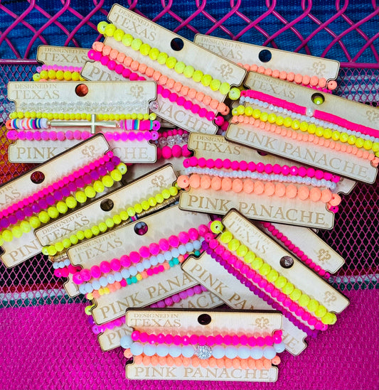 Neon mystery bracelet stack: Multi-Color (random selection)