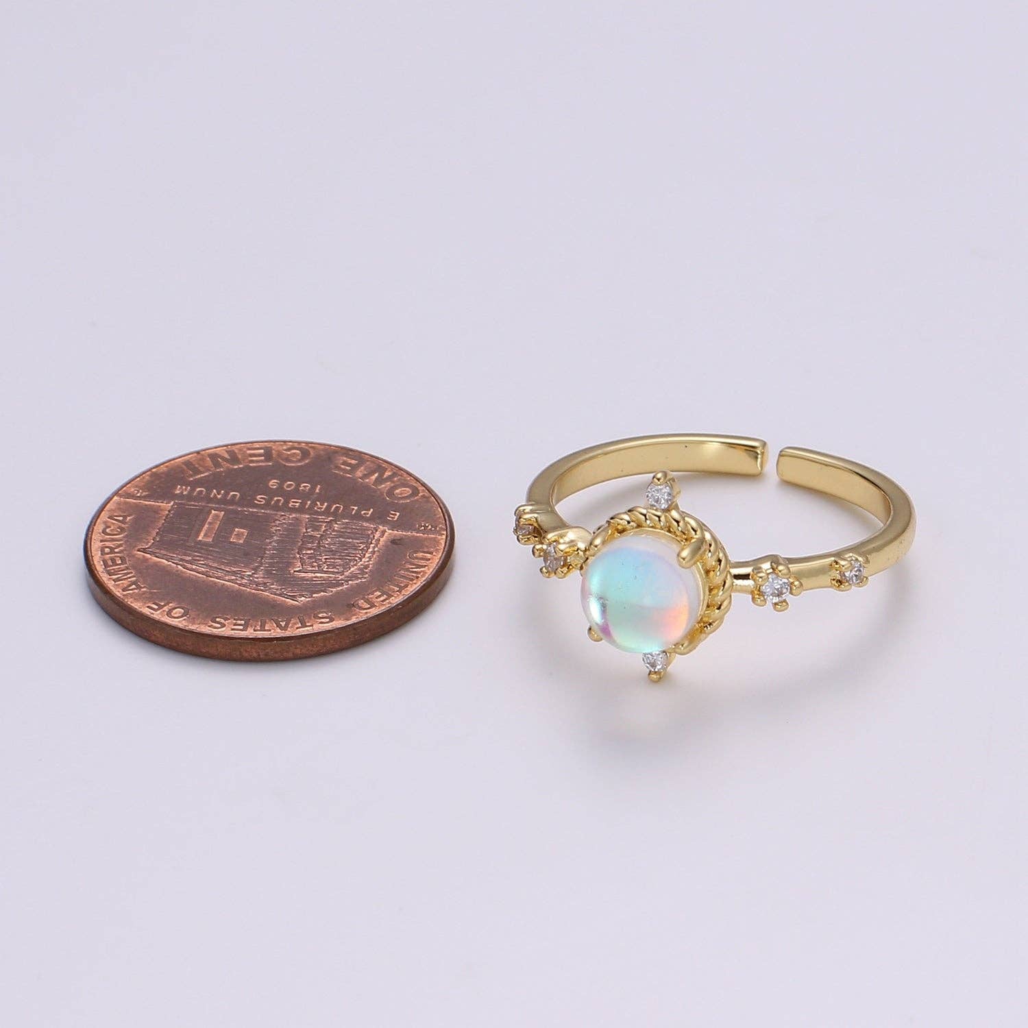 Dainty Monstone Celestial Adjustabtle Ring