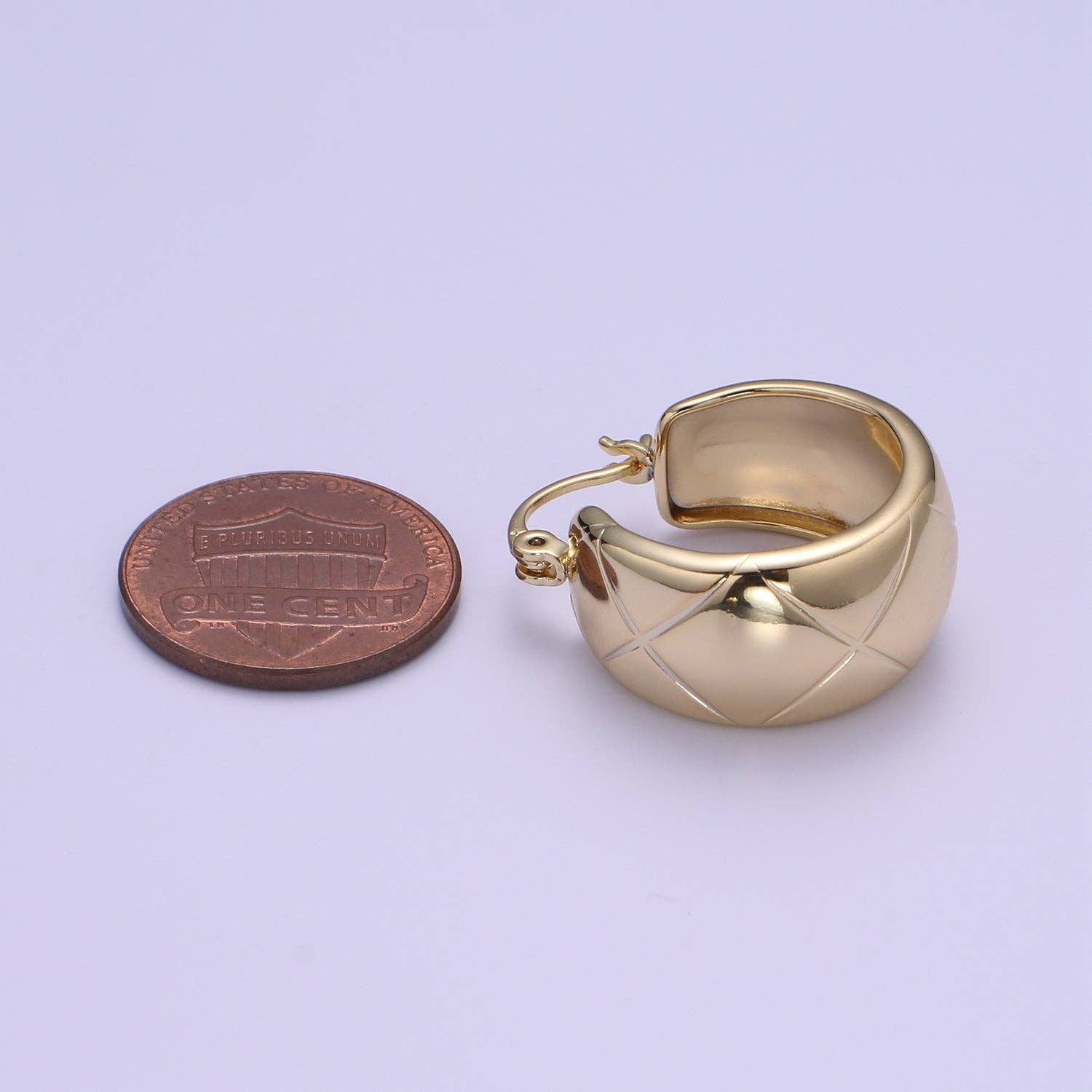 14K Gold Thick Hoops - Gold Thick Hoop Earrings - Chunky Thick Hoops - Light Weight Hoops Dome Earring P-088