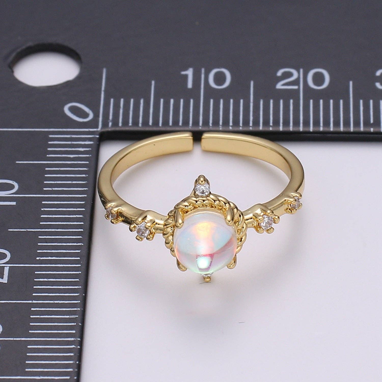 Dainty Monstone Celestial Adjustabtle Ring