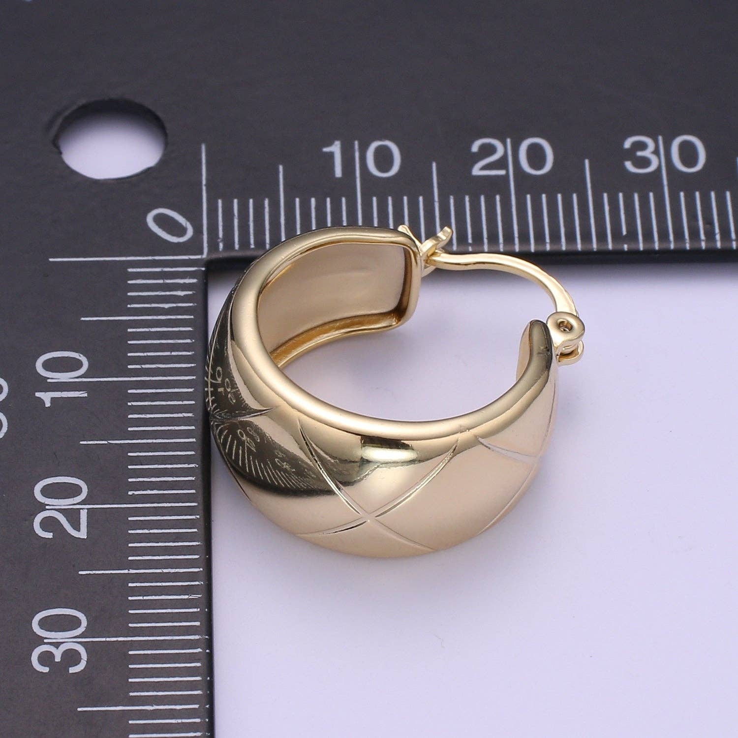 14K Gold Thick Hoops - Gold Thick Hoop Earrings - Chunky Thick Hoops - Light Weight Hoops Dome Earring P-088